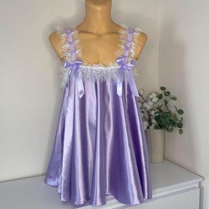 Sissy Kleid plus Größe, Sissy Nachthemd, Sissy Satin Babydoll Dessous, Cross Kleid Sissy, Cross Dressing Männer Nachtwäsche