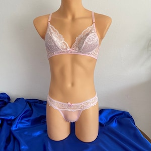 Men Sissy Crossdreser Bras Lace Front closure Transgender Unpadded Sexy  Lingerie