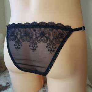 Sheer bikini see through, Sheer Lace Panties,  Sheer Lace Men&#39;s panties for sissy, Sissy lingerie, See through sissy panties