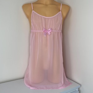 Lingerie Babydoll Rosa, Vestido Rosa Sissy, Roupa de dormir para homens Crossdressing, Crossdresser - Cosplay, Roupa de meninos Sissy