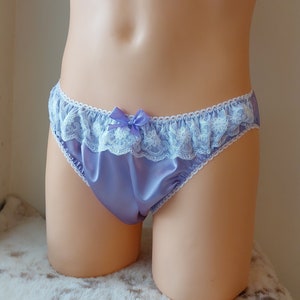 Silk and Lace Tie Side Briefs, Lace, Christmas Panties,luxury