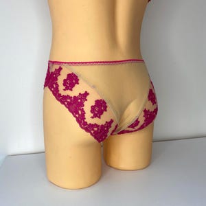 Sissy men underwear handmade panties. Cross dressing see through lace thongs and bikini panties in lace.  Mesh lace men&#39;s lingerie Plus size
