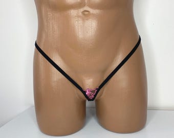 Herr Micro G-string: Extrem spetsstring, justerbar passform