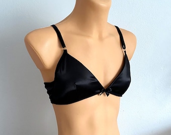 Satin Bra for Men: Push-Up Lingerie, Plus Size Custom Fit