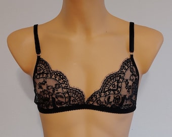 Handmade Lace Bra for Men: Adjustable Sissy Bra, AAA-B Cup