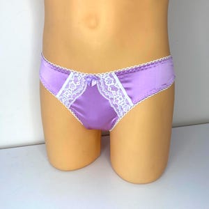 Sissy satin panties, lightweight shiny elastic satin panties, feminine men&#39;s satin panties with ruffles for men