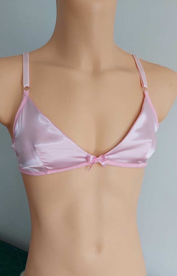 Transgender, Femboy Sissy Bra Underwear AA A B Cup, Luxury Silk