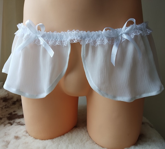 Sexy Sissy Skirt Ruffle Mini Skirt Unisex Men s Mini Chiffon