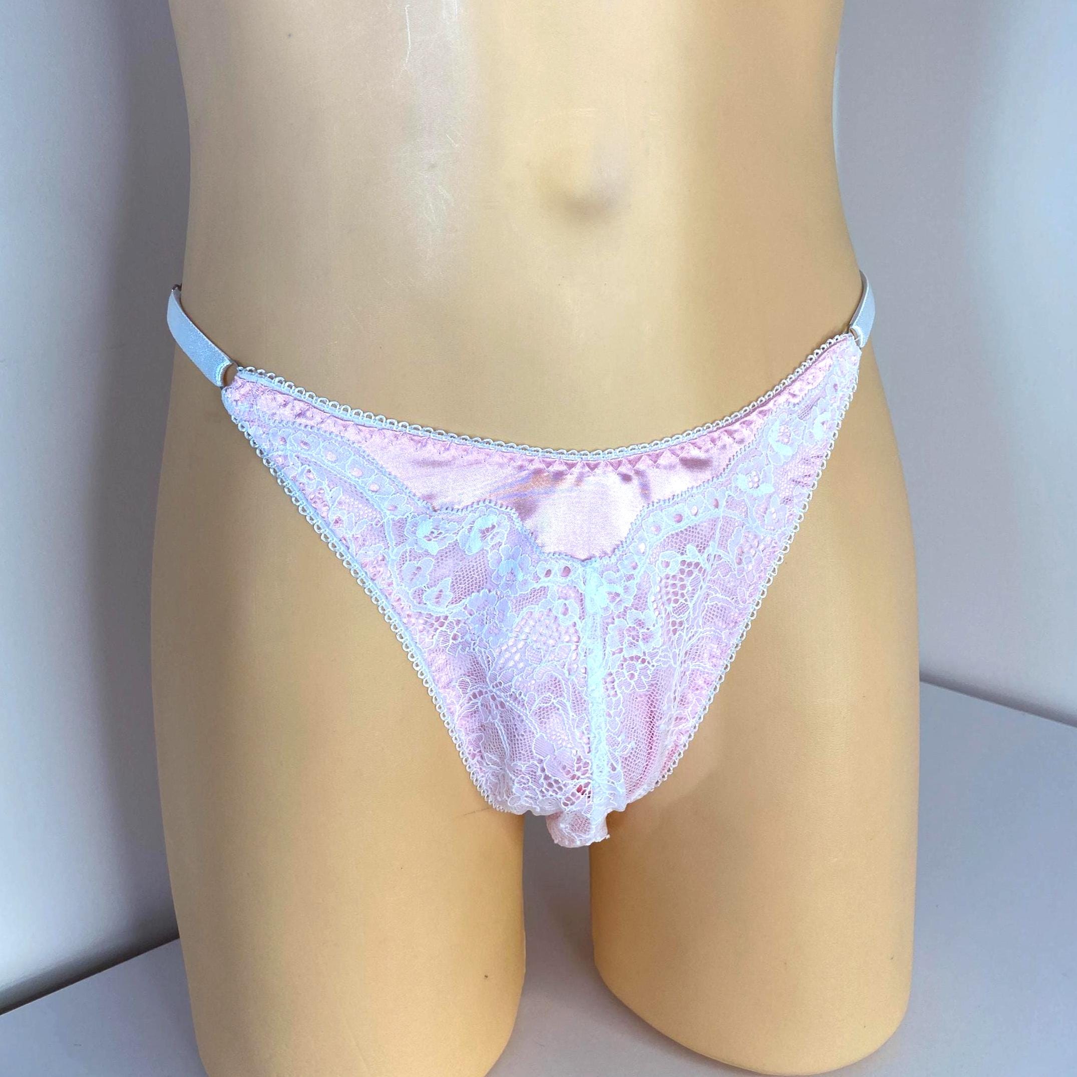 Mens Satin Lace Thong Sissy Femboy Lingerie Plus Size Etsy UK