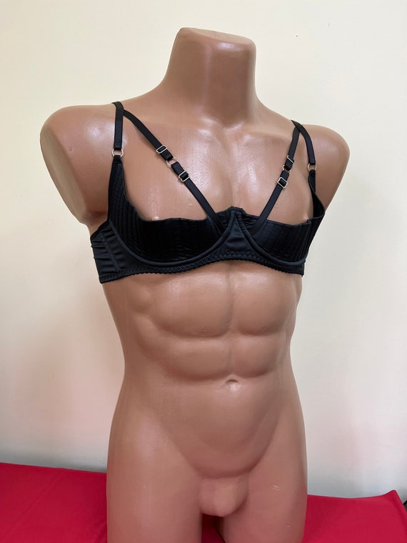 Luxus Seiden-Bügel-BH für Männer, Custom Satin-BH, Sissy-BH für Männer Push- Up, BH Plus Size AAA-Cup, Transgender BH für große Jungs Erwachsene Sissy -   Österreich