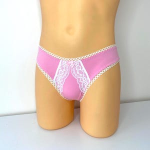 Feminine Men’s Briefs,  Sissy Lingerie, Cotton pink bikini for Men, Sissy panties, Soft Underwear for Crossdressers & Gay Men