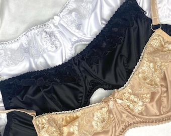 Sissy Satin Bra for Men: AA Cup, Underwire, Plus Sizes