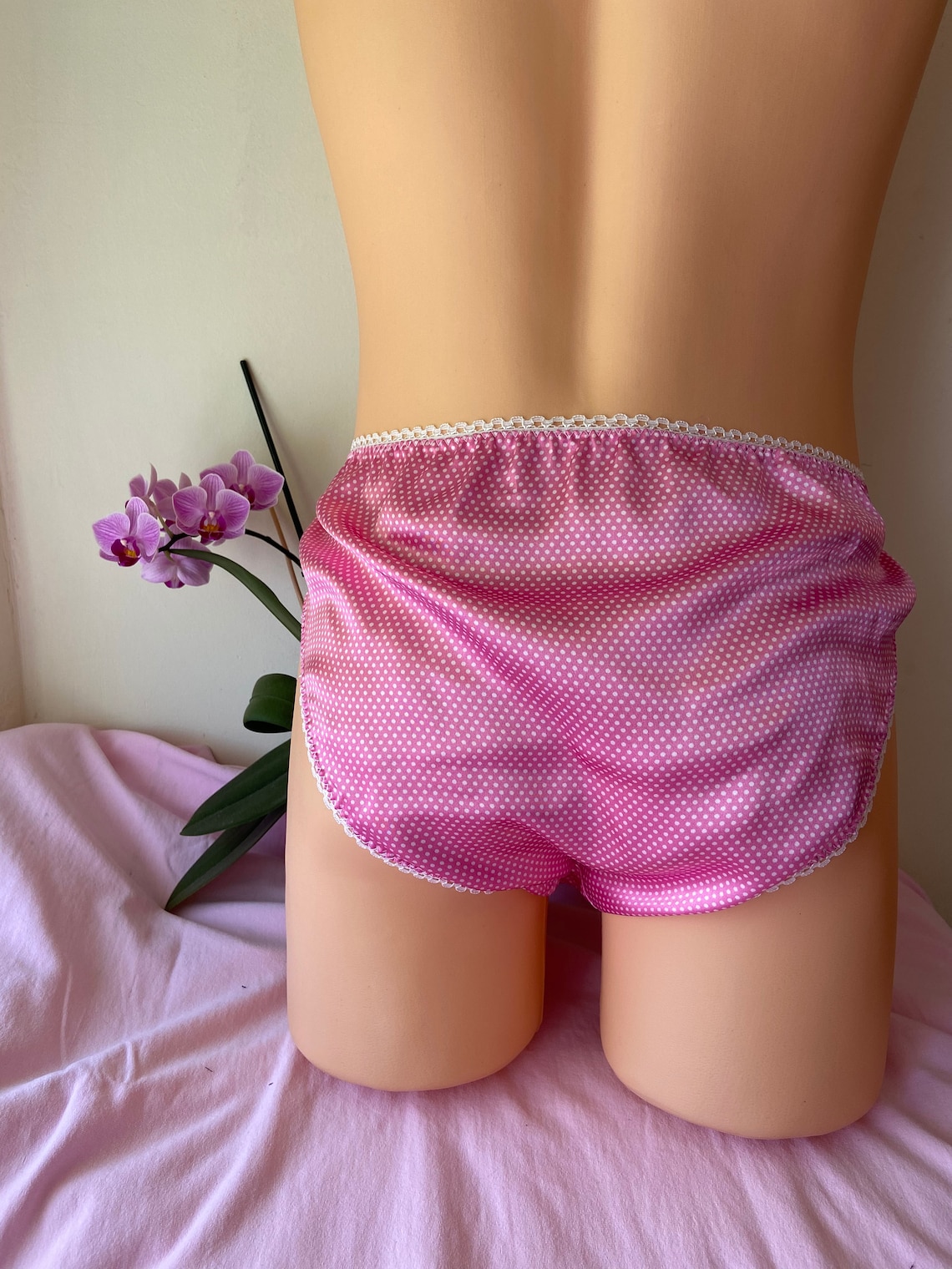 Pink Silk Polka Dots Sissy Panties Panties Unisex Frilly Etsy