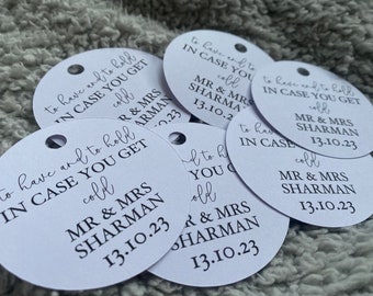 Personalised blanket wedding tags