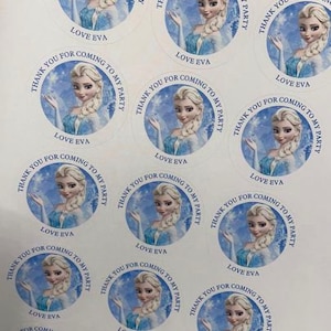 Children’s party stickers - Frozen Party Stickers - Elsa Stickers