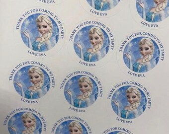 Children’s party stickers - Frozen Party Stickers - Elsa Stickers