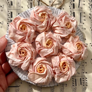 Como de mi jardín: Bloc de flores de rosas rosado de cartón reciclado con flores de papel, regalo Día de la Madre Cumpleaños