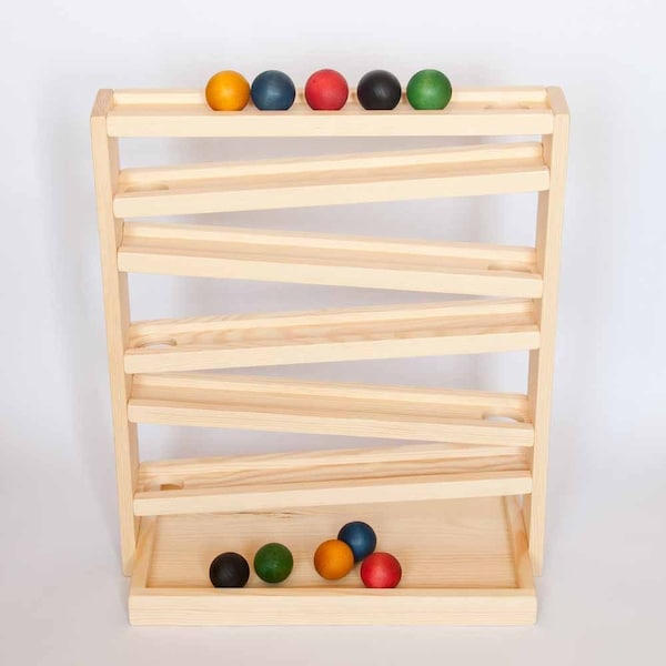 Large Wooden Montessori Race Ball Track Ramp Toy