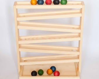 Large Wooden Montessori Race Ball Track Ramp Toy