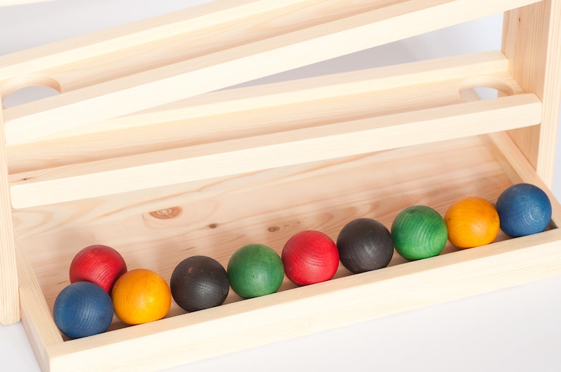 Large Wooden Montessori Race Ball Track Ramp Toy zdjęcie 3