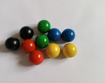 colorful wooden balls, montessori, natural wood