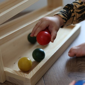 Large Wooden Montessori Race Ball Track Ramp Toy zdjęcie 6
