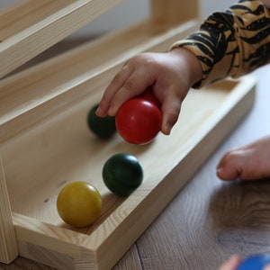 Large Wooden Montessori Race Ball Track Ramp Toy image 6