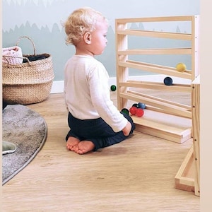 Large Wooden Montessori Race Ball Track Ramp Toy zdjęcie 8