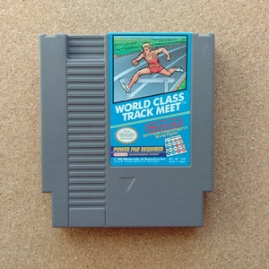 Authentic Nintendo NES World Class Track Meet Video Game Cartridge