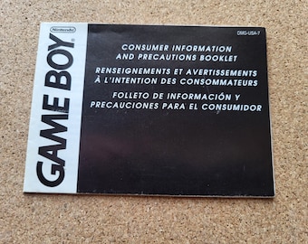 Authentic Game Boy System Consumer Information and Precautions Booklet