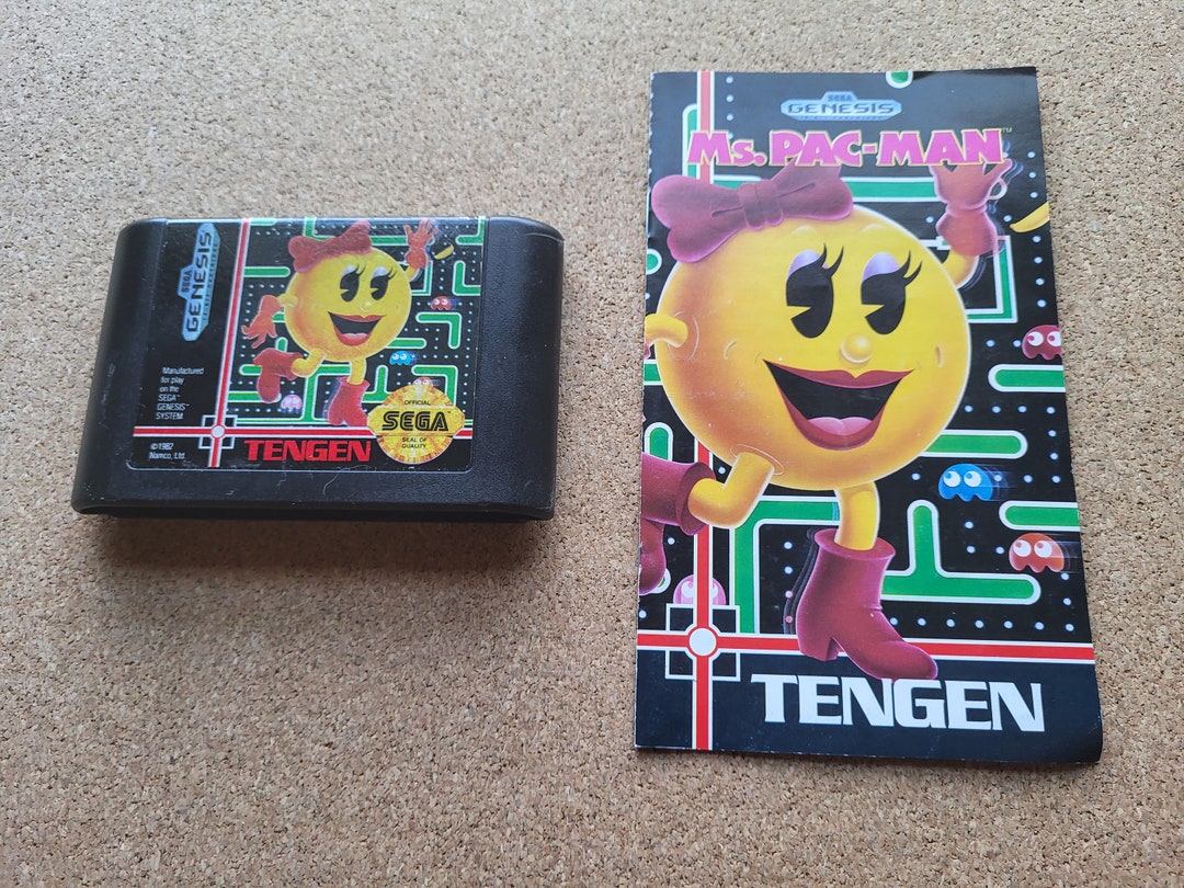 Authentic Sega Genesis Sports Ms. Pacman Video Game Cartridge & Manual ...