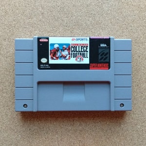 Auténtico cartucho de videojuegos de fútbol americano universitario Super Nintendo SNES Bill Walsh
