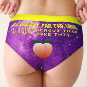 In a Galaxy Far Far Away dangerous to go alone take this booty Geek Galaxy Gaming Underwear Space Wars