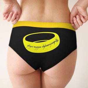 You Shall Not Pass with Ring panties boyshort | womens underwear cute black & gold Fantasy geek geekery fairy tale storybook gift bride