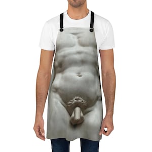 Bid David Michelangelo Apron Art funny gift comedy cooking cook kitchen anniversary