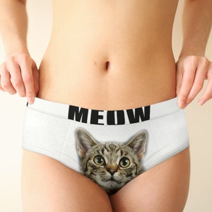 Cat&#39;s Meow Panties | Women&#39;s lingerie cat underwear pussycat panties cat face gift for her knickers bridesmaid women cat lover