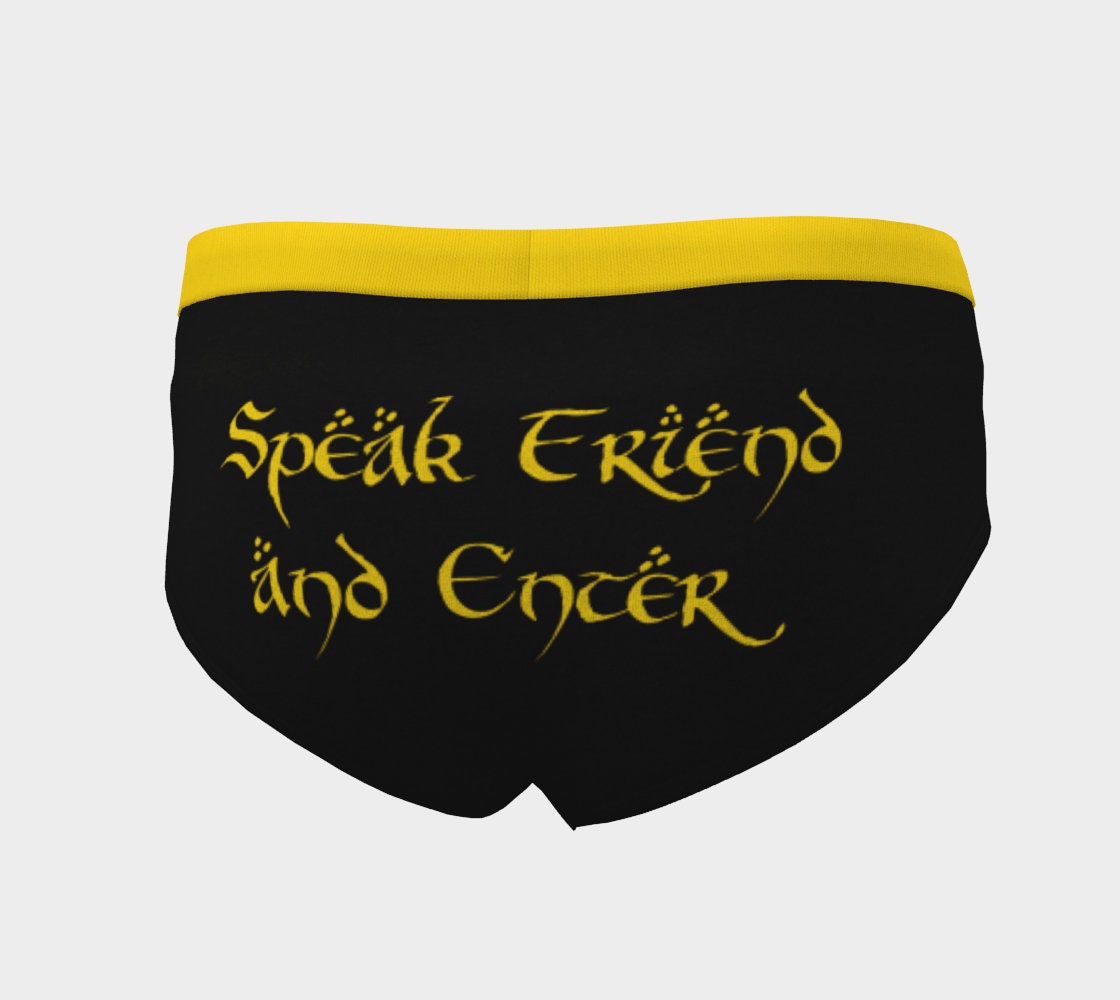 Speak Friend Enter With Ring Panties Boyshort Womens Underwear Cute Black &  Gold Fantasy Geek Geekery Fairy Tale Storybook Gift Bride -  Canada