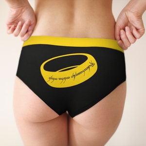 Speak Friend Enter with Ring panties boyshort | womens underwear cute black & gold Fantasy geek geekery fairy tale storybook gift bride