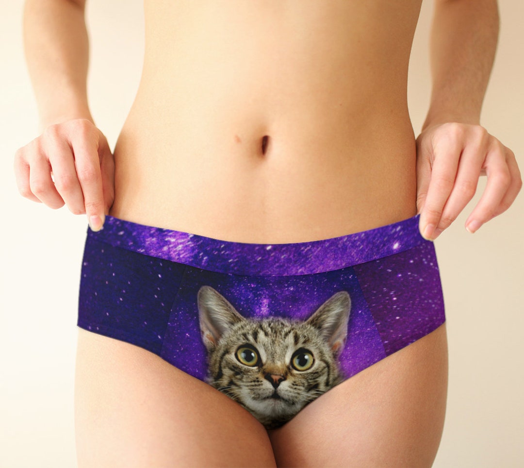 Womens Cat Lady Panties Funny Bikini Brief Kitten Lovers Cute Butt Gra –  Nerdy Shirts