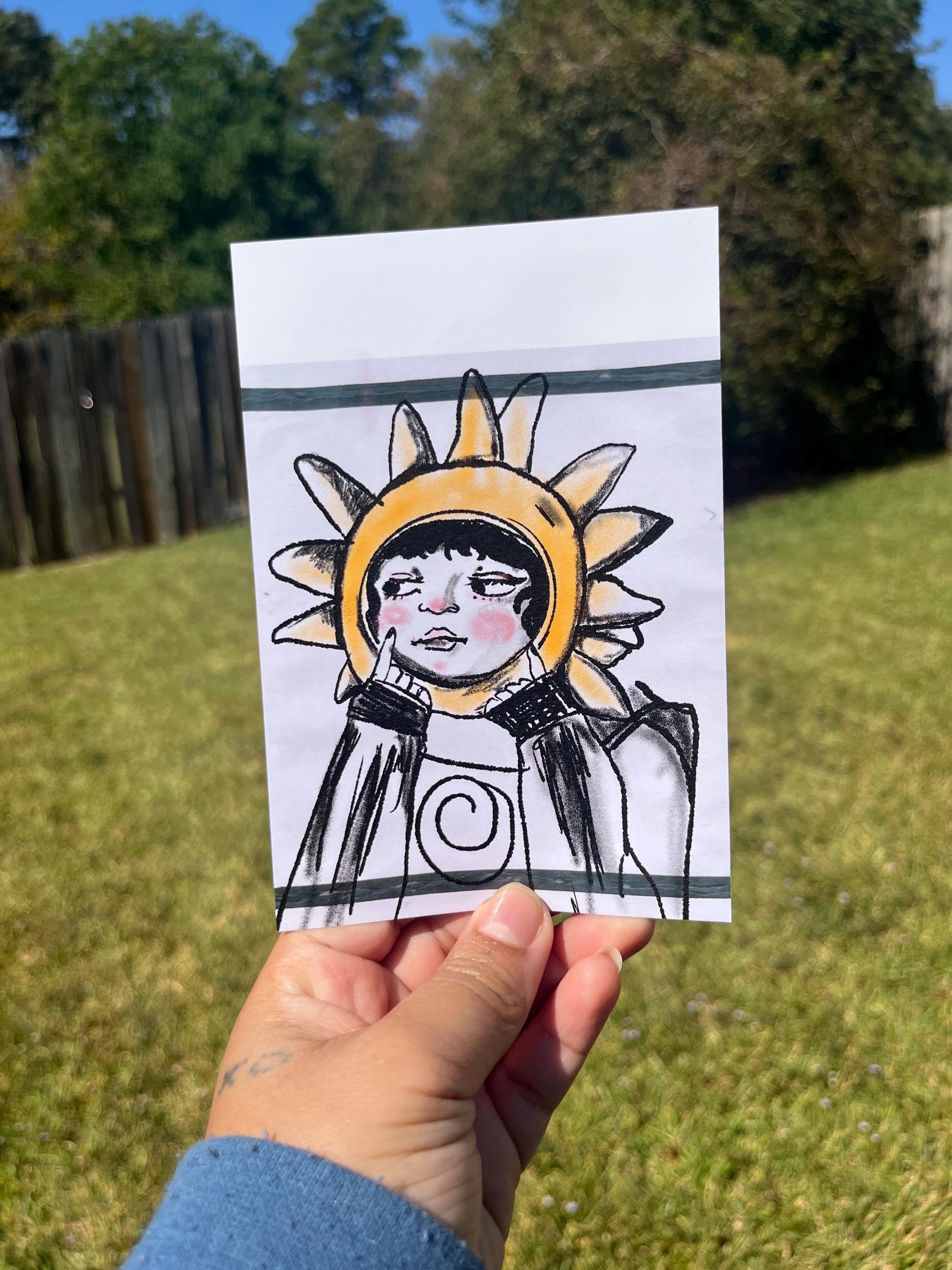Sunshine girl mini 4x6 art print.
