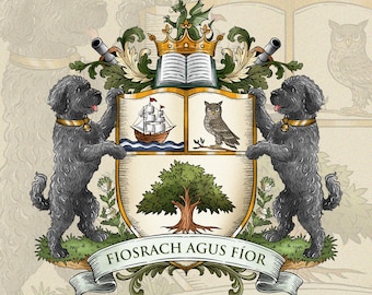 Custom Family Crest | Coat of Arms | Wedding Crest | Emblem | DIGITAL FILE ONLY