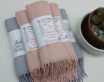 Châle pashmina personnalisable, faveurs de mariage pour les invités, douche nuptiale favorise les châles pour le mariage, fête personnalisée favorise le pashmina en vrac