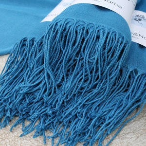 Blue Pashmina, Wedding Favors for Guests, Bachelorette Party Favors, Pashmina Scarf, Wedding Shawl, Bridal Shower Favors, Bridesmaid Shawl image 7
