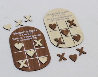 Personalisierte Hochzeit Tic Tac Toe Spiel | Einzigartige Gastgeschenke | Ring werfen | Hochzeit-Andenken Geschenk | Benutzerdefinierte hölzernes Gastgeschenk