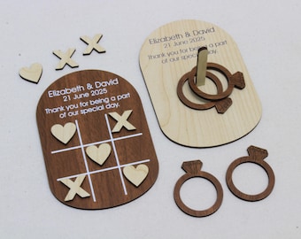 Personalisierte Tischhochzeitsspiele | Einzigartige Gastgeschenke | Ring werfen | Hochzeit-Andenken Geschenk | Hochzeit-Ideen | Tic Tac Toe Spiel