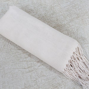 Cream Pashmina Scarf, Pashminas Wrap, Personalized Pashmina, Bridesmaid Gifts Day of Wedding, Wedding Shawl, Pashmina in Bulk, Bridal Favor image 8