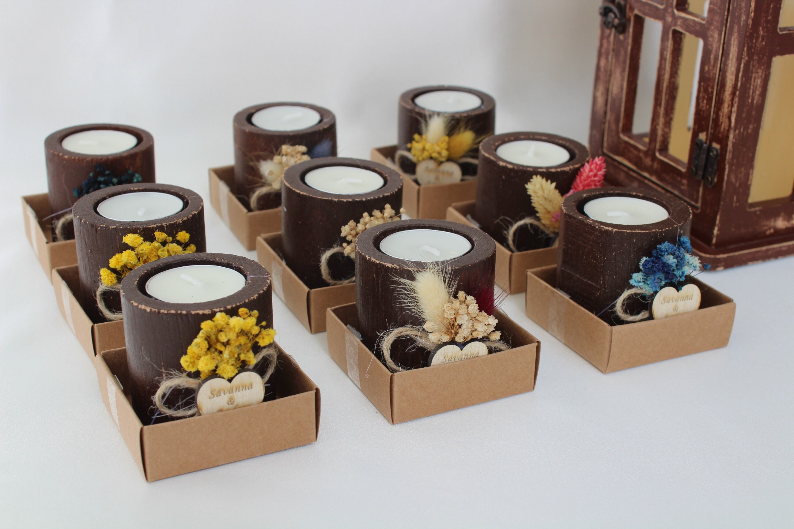 Personalized Wooden Tealight Candle Wedding Favor for Guests Etsy