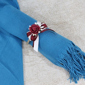 Blue Pashmina, Wedding Favors for Guests, Bachelorette Party Favors, Pashmina Scarf, Wedding Shawl, Bridal Shower Favors, Bridesmaid Shawl image 9