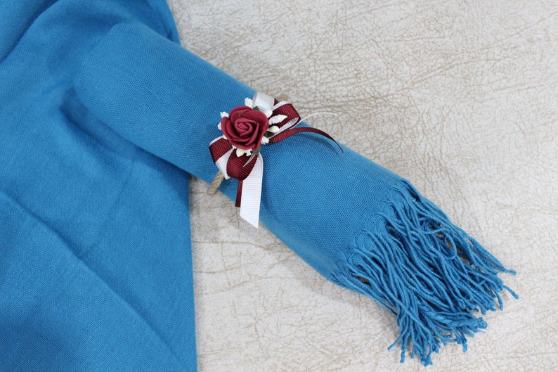 Blue Pashmina, Wedding Favors for Guests, Bachelorette Party Favors, Pashmina Scarf, Wedding Shawl, Bridal Shower Favors, Bridesmaid Shawl image 9