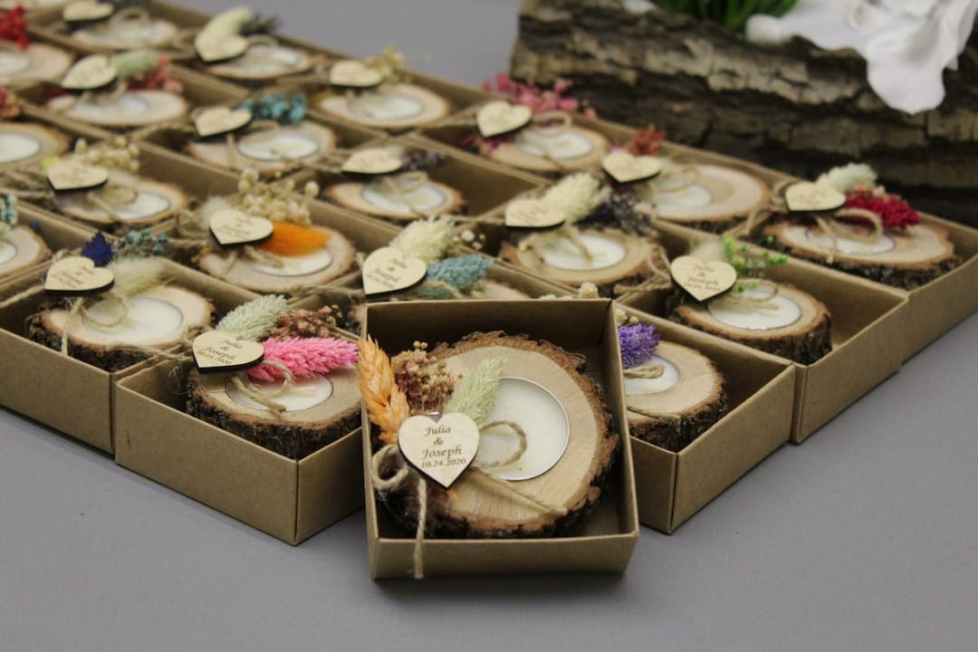 50 Pcs Personalized Candle Wedding Favors, Wedding Favors for Guests in ...